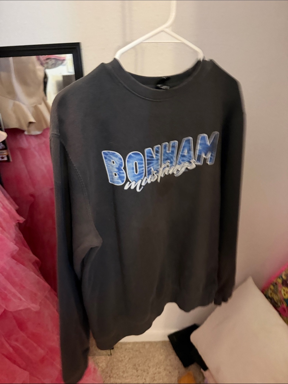 BONHAM Graphic Crewneck Sweatshirt - Black with Blue Logo